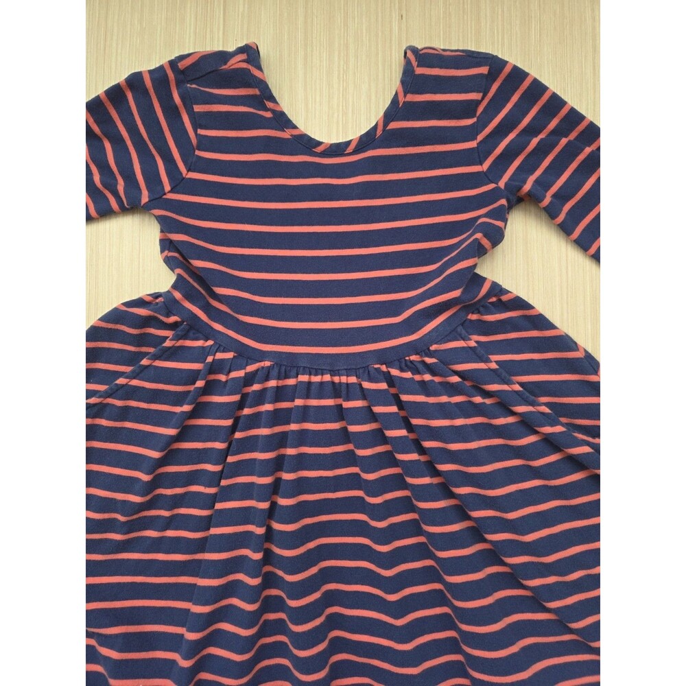 Hanna Andersson Striped Super Soft Skater Dress 120 Girls US 6-7 Multi Stripe